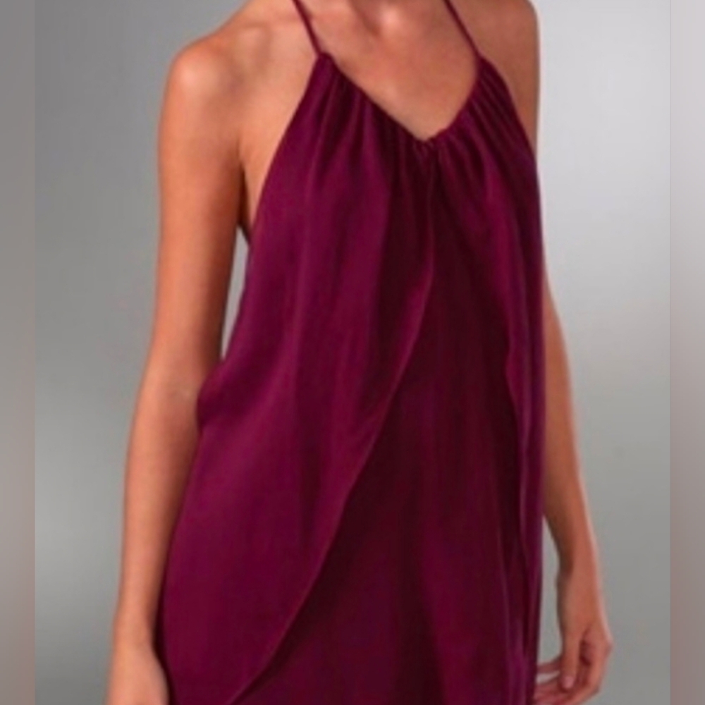 Alice + Olivia Silk Draped Panel Dress in Purple size small
